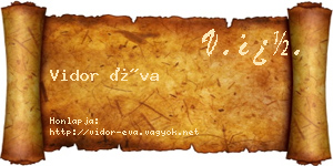 Vidor Éva névjegykártya