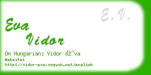 eva vidor business card